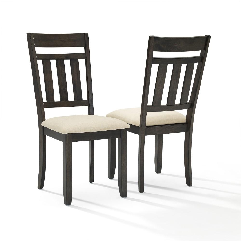 Crosley Furniture - Hayden 5 Piece Round Dining Set Slate - Table & 4 Slat Back Chairs - KF13027SL veiw 3