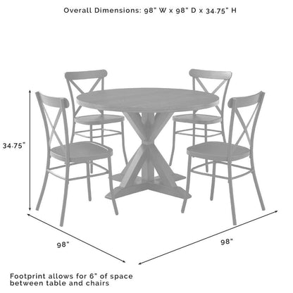 Crosley Furniture - Hayden 5Pc Round Dining Set W-Camille Chairs Matte Black-  Slate - Table and 4 Chairs - KF20010SL-MB veiw 8