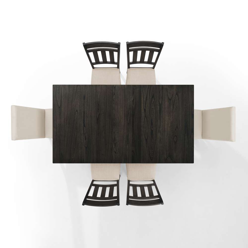Crosley Furniture - Hayden 7Pc Dining Set Slate/Cream - Table, 4 Slat Back Chairs, & 2 Upholstered Chairs - KF13077SL veiw 5