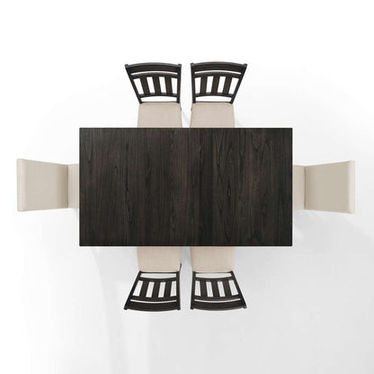 Crosley Furniture - Hayden 7Pc Dining Set Slate/Cream - Table, 4 Slat Back Chairs, & 2 Upholstered Chairs - KF13077SL veiw 5