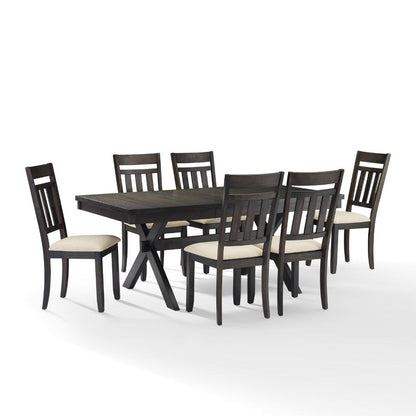 Crosley Furniture - Hayden 7 Piece Dining Set Slate - Table & 6 Slat Back Chairs - KF13029SL veiw 1