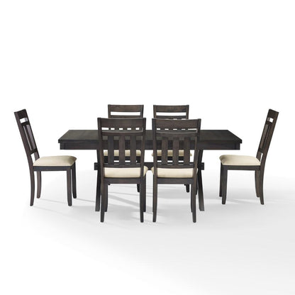 Crosley Furniture - Hayden 7 Piece Dining Set Slate - Table & 6 Slat Back Chairs - KF13029SL veiw 2