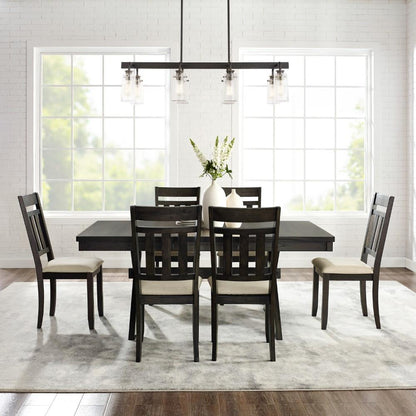 Crosley Furniture - Hayden 7 Piece Dining Set Slate - Table & 6 Slat Back Chairs - KF13029SL veiw 7