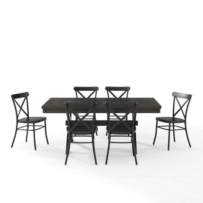 Crosley Furniture - Hayden 7Pc Dining Set W-Camille Chairs Matte Black-  Slate - Table and 6 Chairs - KF20011SL-MB veiw 7