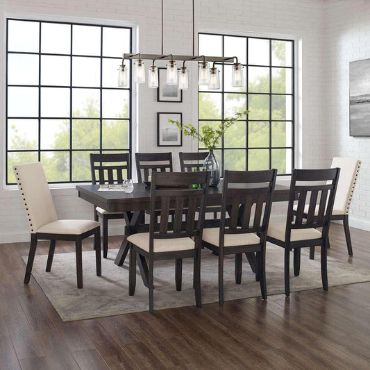 Crosley Furniture - Hayden 9Pc Dining Set Slate/Cream - Table, 6 Slat Back Chairs, & 2 Upholstered Chairs - KF13072SL veiw 1