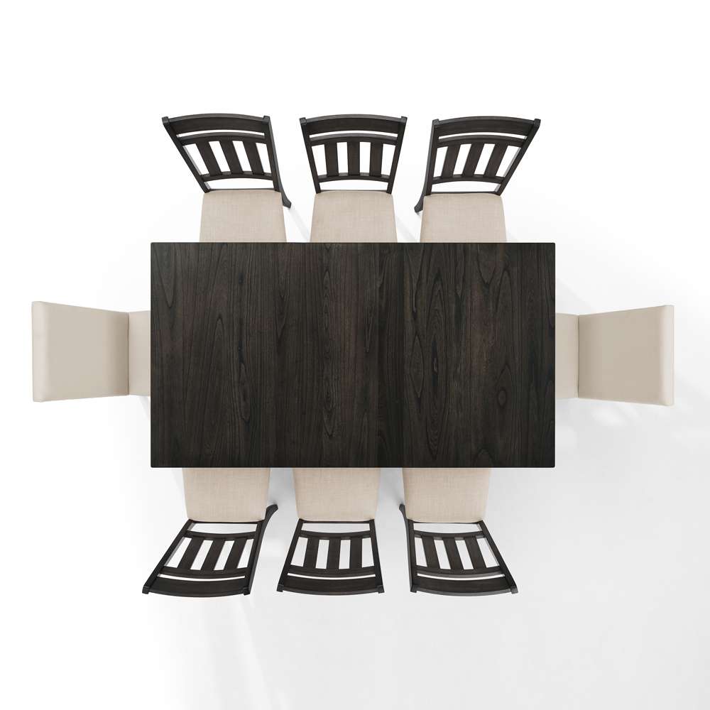 Crosley Furniture - Hayden 9Pc Dining Set Slate/Cream - Table, 6 Slat Back Chairs, & 2 Upholstered Chairs - KF13072SL veiw 4