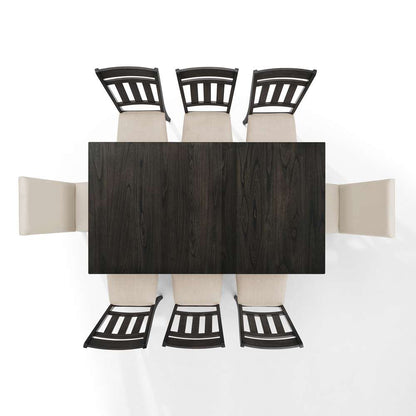 Crosley Furniture - Hayden 9Pc Dining Set Slate/Cream - Table, 6 Slat Back Chairs, & 2 Upholstered Chairs - KF13072SL veiw 4