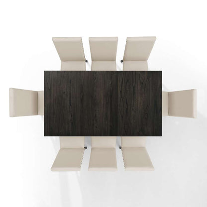 Crosley Furniture - Hayden 9Pc Dining Set Slate/Cream - Table & 8 Upholstered Chairs - KF13073SL veiw 4