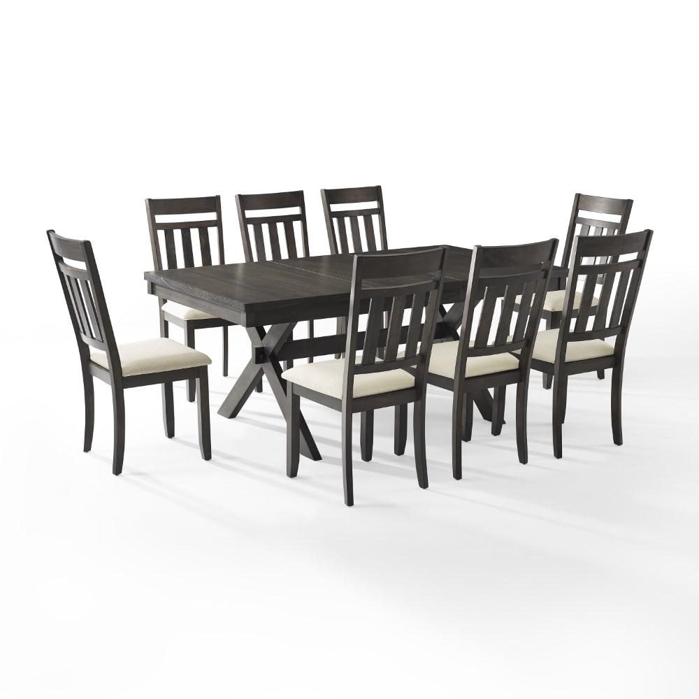 Crosley Furniture - Hayden 9 Piece Dining Set Slate - Table & 8 Slat Back Chairs - KF13022SL veiw 1