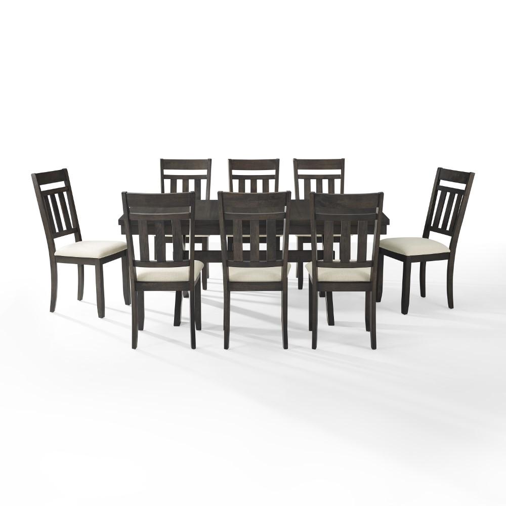 Crosley Furniture - Hayden 9 Piece Dining Set Slate - Table & 8 Slat Back Chairs - KF13022SL veiw 2