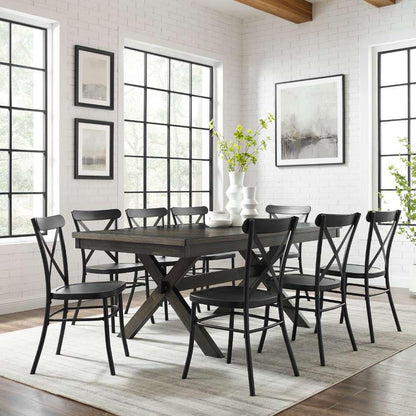 Crosley Furniture - Hayden 9Pc Dining Set W-Camille Chairs Matte Black-  Slate - Table and 8 Chairs - KF20012SL-MB veiw 1