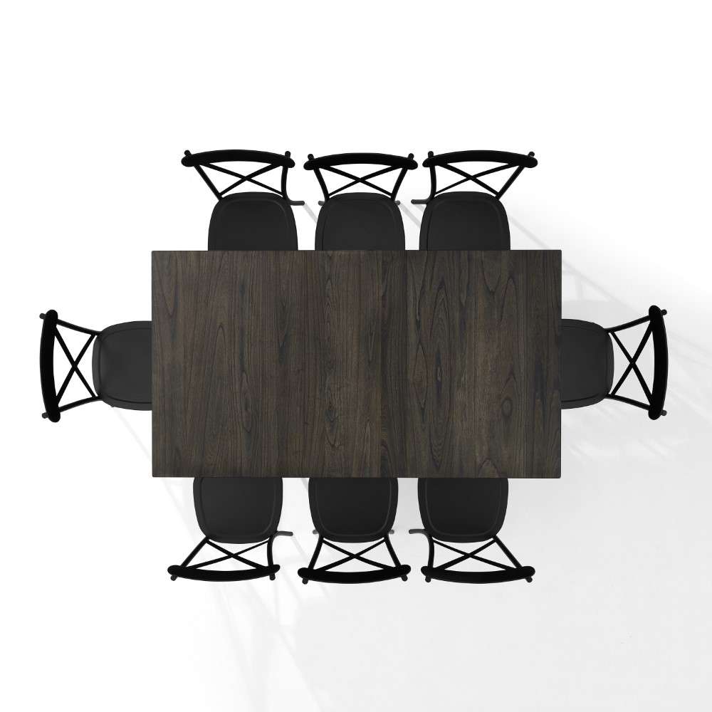 Crosley Furniture - Hayden 9Pc Dining Set W-Camille Chairs Matte Black-  Slate - Table and 8 Chairs - KF20012SL-MB veiw 9