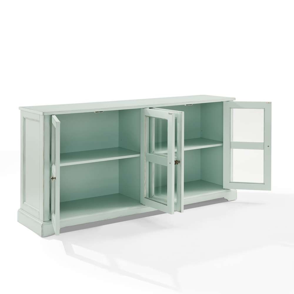 Crosley Furniture - Holbrook Glass Door Sideboard Distressed Seafoam Blue - CF4221-BL veiw 7