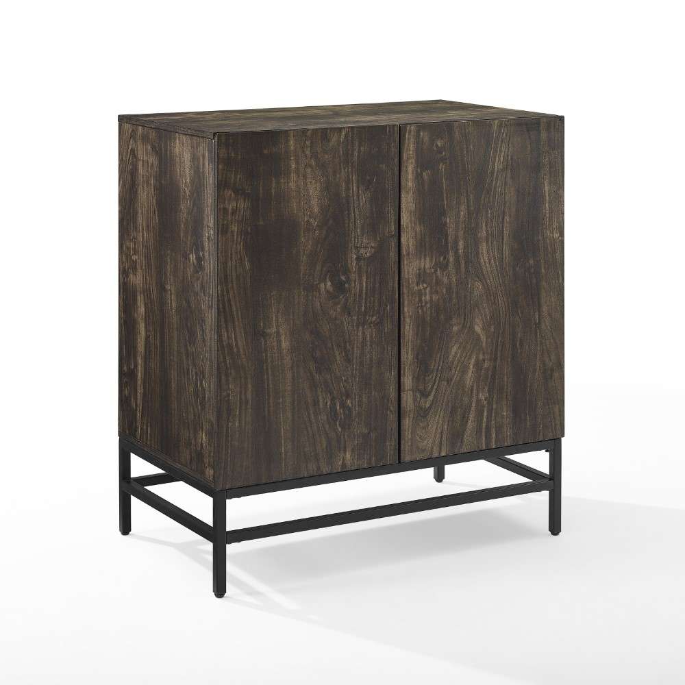 Crosley Furniture - Jacobsen Bar Cabinet Brown Ash/Matte Black - CF4011-BR veiw 1