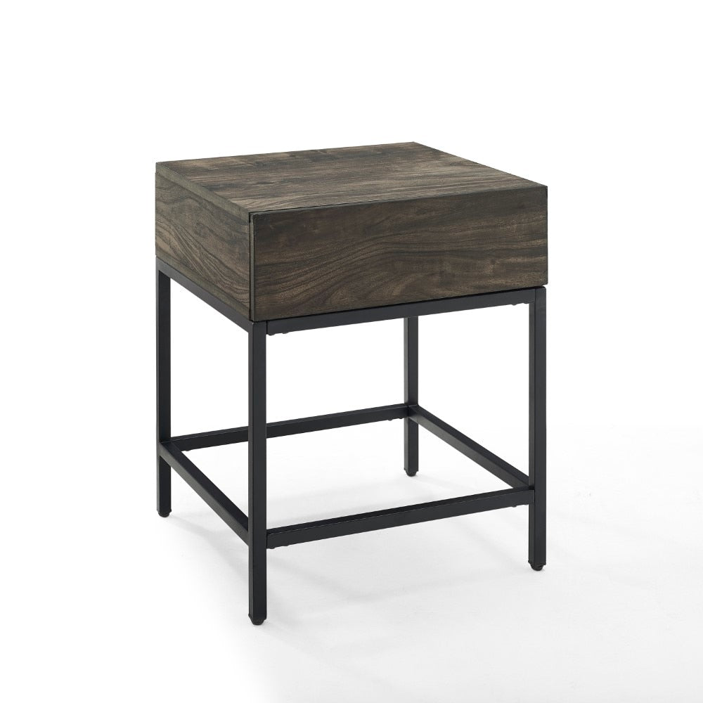 Crosley Furniture - Jacobsen End Table Brown Ash/Matte Black - CF1314-BR veiw 1