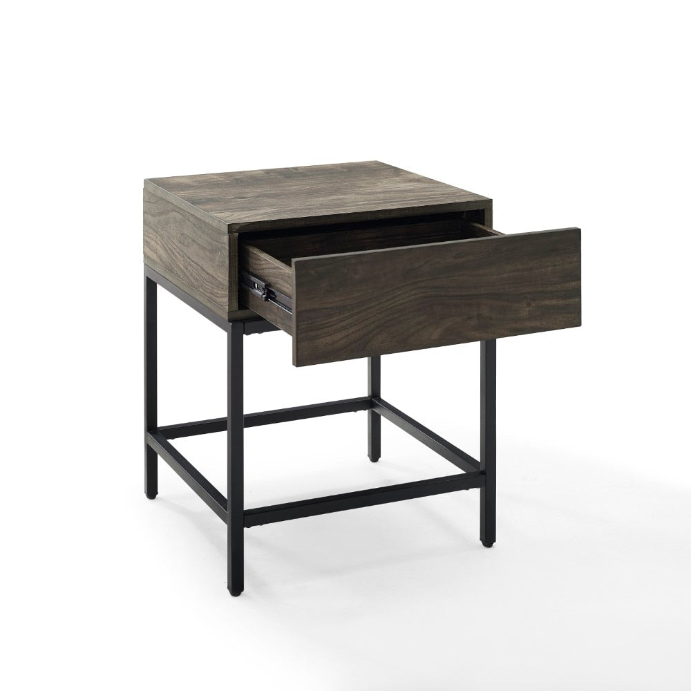 Crosley Furniture - Jacobsen End Table Brown Ash/Matte Black - CF1314-BR veiw 3