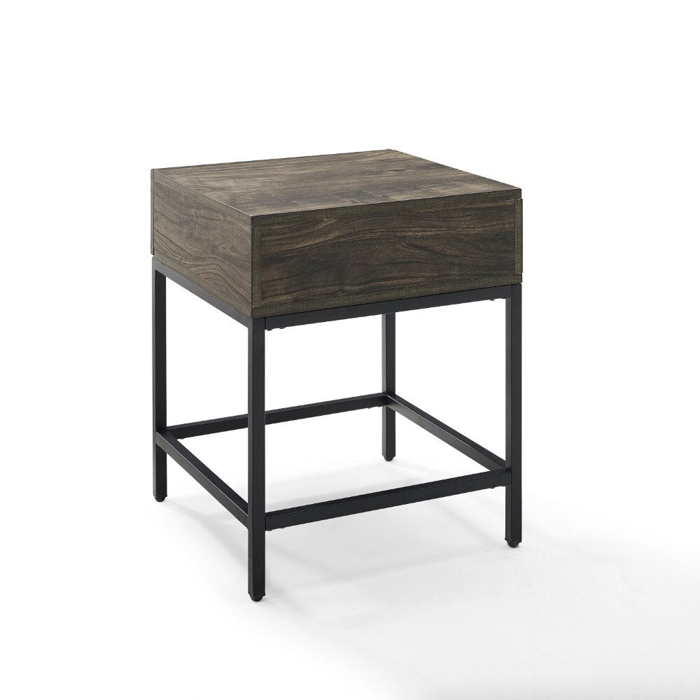 Crosley Furniture - Jacobsen End Table Brown Ash/Matte Black - CF1314-BR veiw 4