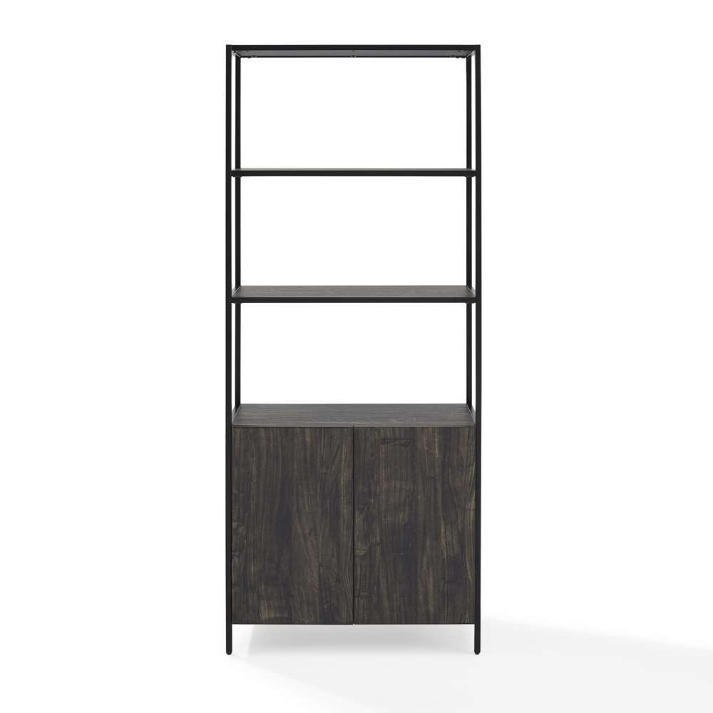 Crosley Furniture - Jacobsen Large Etagere Brown Ash/Matte Black - CF1317-BR view 3