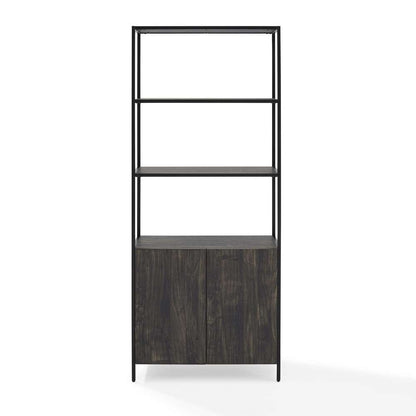 Crosley Furniture - Jacobsen Large Etagere Brown Ash/Matte Black - CF1317-BR view 3