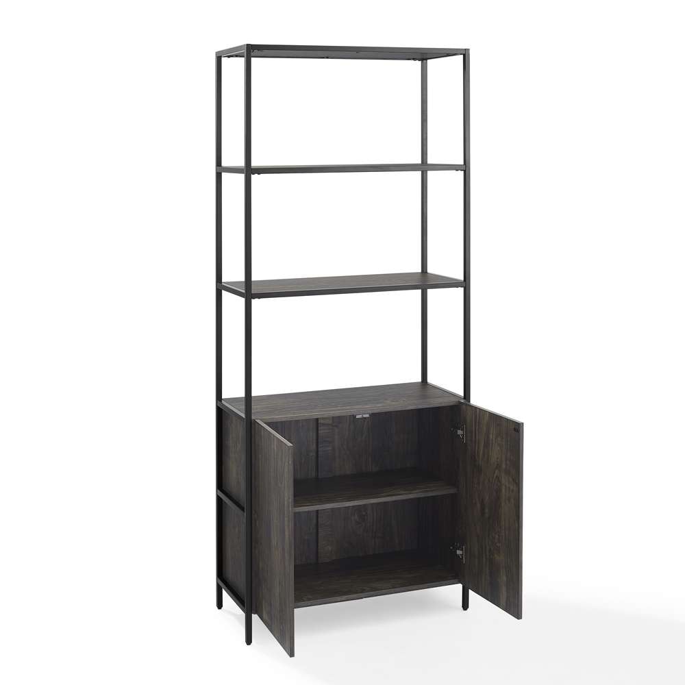 Crosley Furniture - Jacobsen Large Etagere Brown Ash/Matte Black - CF1317-BR veiw 4