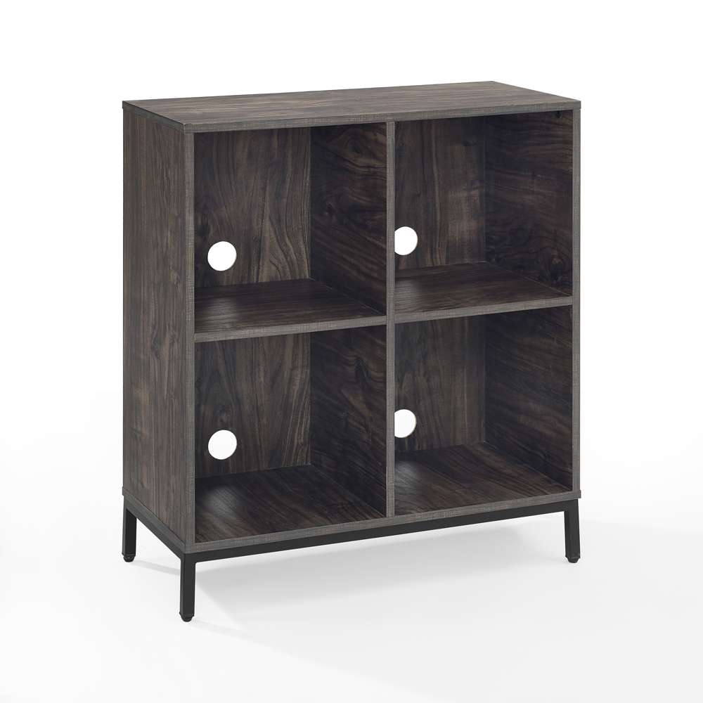 Crosley Furniture - Jacobsen Record Storage Cube Bookcase Brown Ash/Matte Black - CF1315-BR veiw 2