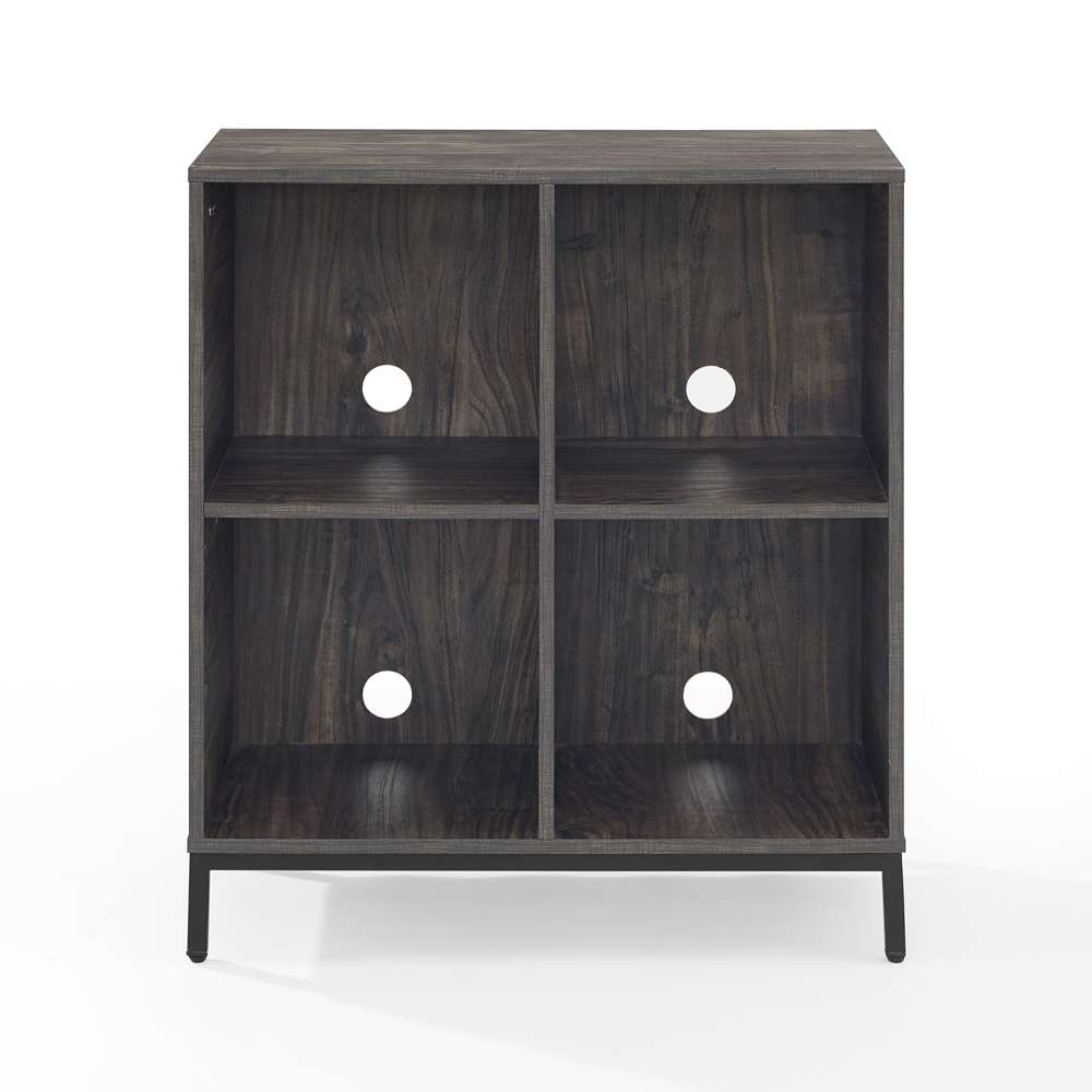 Crosley Furniture - Jacobsen Record Storage Cube Bookcase Brown Ash/Matte Black - CF1315-BR veiw 3
