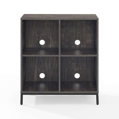 Crosley Furniture - Jacobsen Record Storage Cube Bookcase Brown Ash/Matte Black - CF1315-BR veiw 3