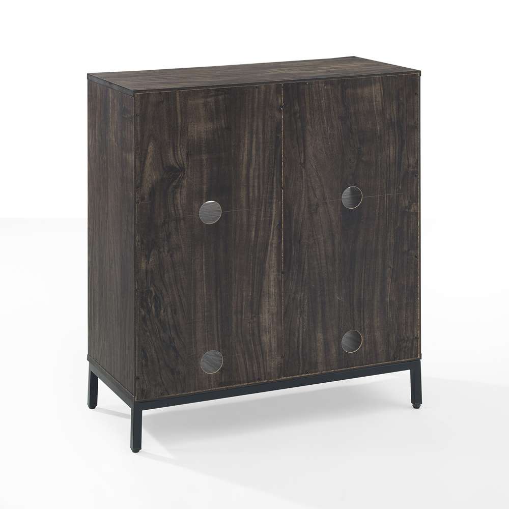Crosley Furniture - Jacobsen Record Storage Cube Bookcase Brown Ash/Matte Black - CF1315-BR veiw 4