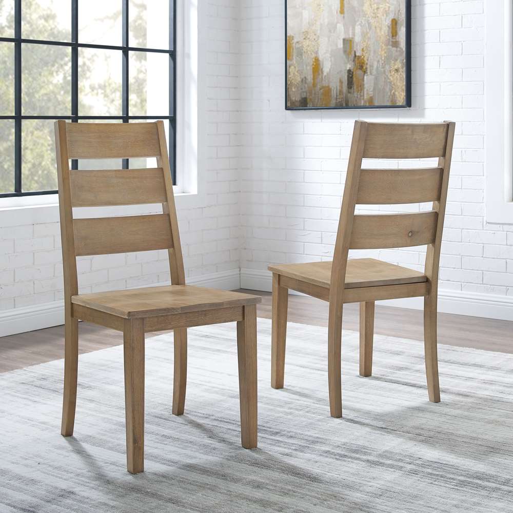 Crosley Furniture - Joanna 2Pc Ladder Back Chair Set Rustic Brown - 2 Ladder Back Chairs - CF501217-RB veiw 1