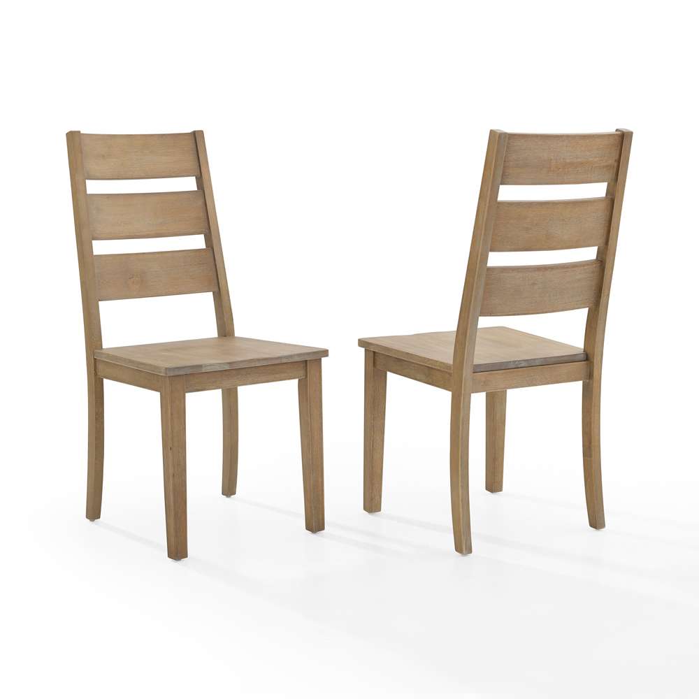 Crosley Furniture - Joanna 2Pc Ladder Back Chair Set Rustic Brown - 2 Ladder Back Chairs - CF501217-RB veiw 2