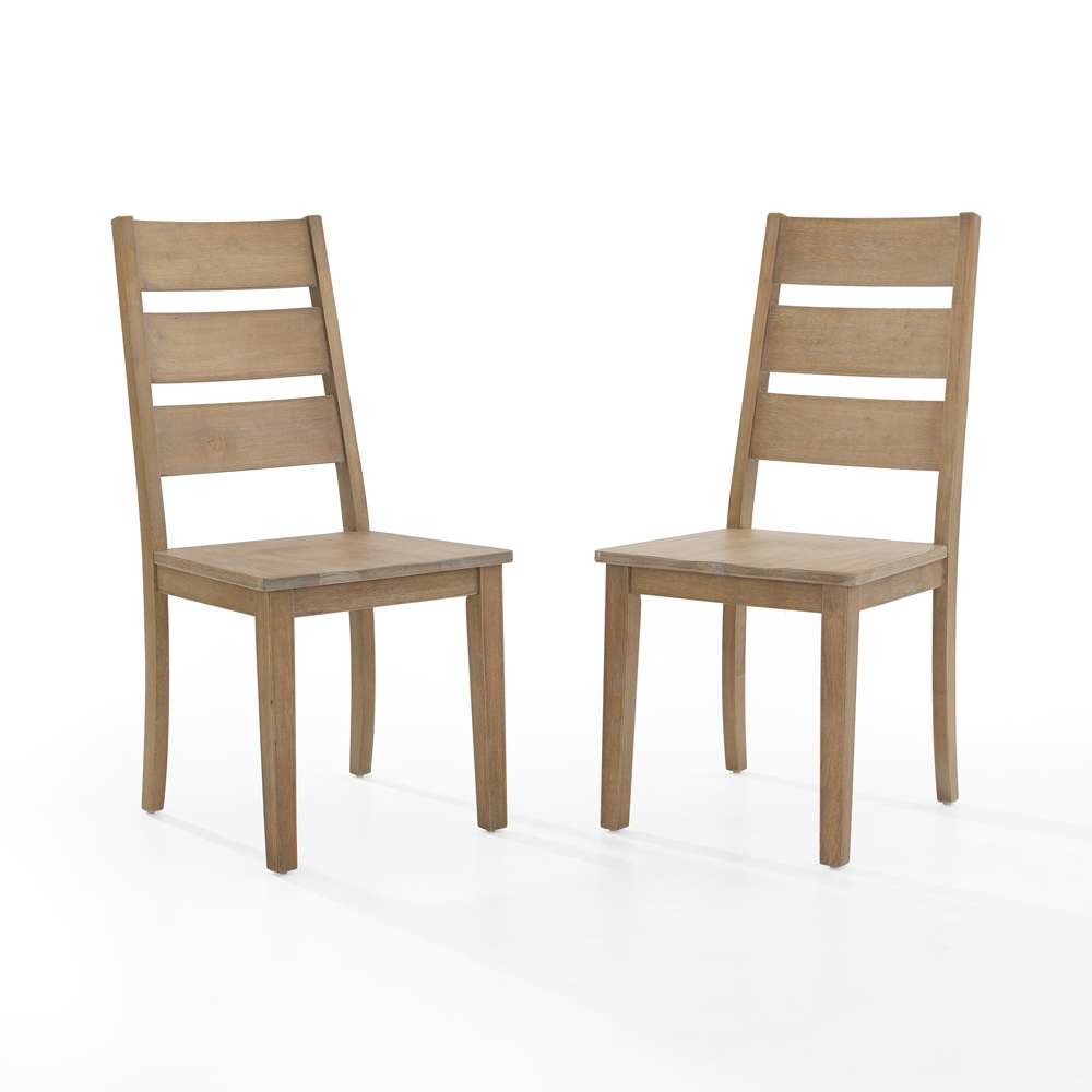 Crosley Furniture - Joanna 2Pc Ladder Back Chair Set Rustic Brown - 2 Ladder Back Chairs - CF501217-RB veiw 3