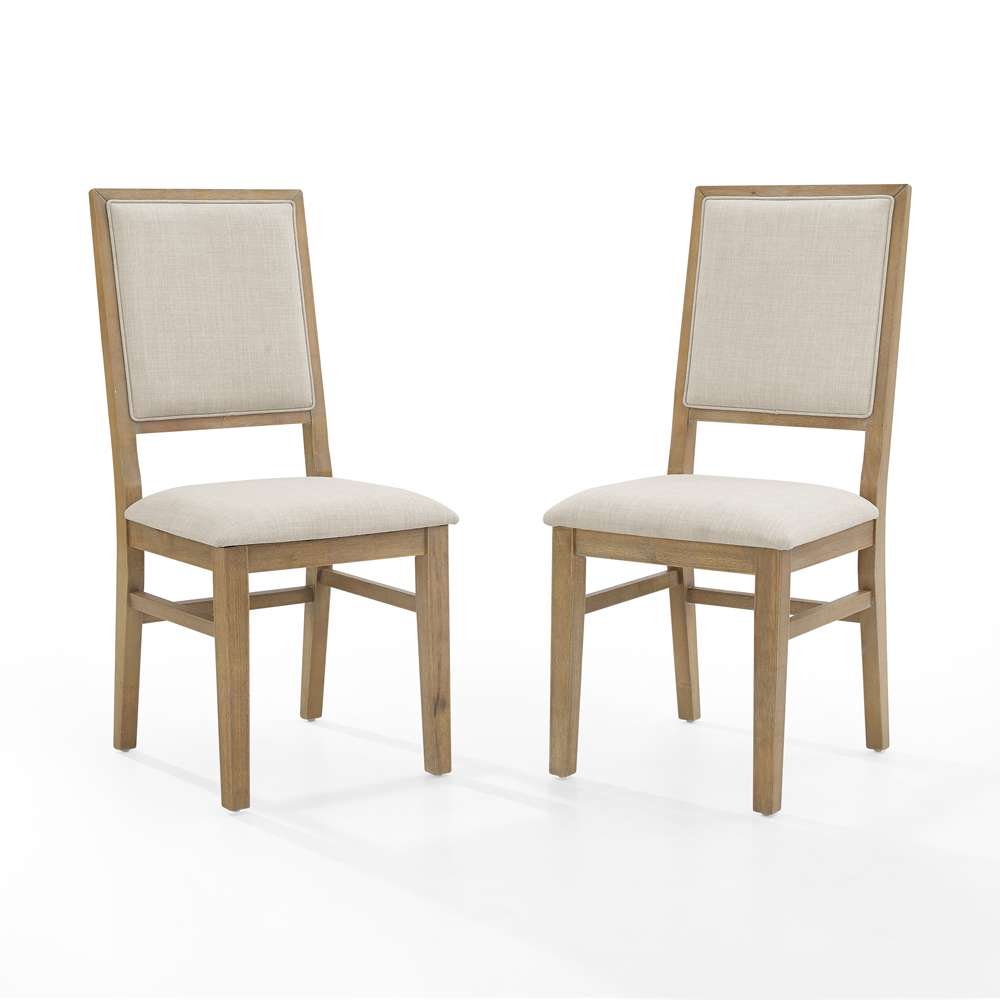 Crosley Furniture - Joanna 2Pc Upholstered Back Chair Set Rustic Brown /Creme - 2 Upholstered Chairs - CF501317-RB veiw 3
