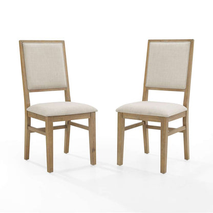 Crosley Furniture - Joanna 2Pc Upholstered Back Chair Set Rustic Brown /Creme - 2 Upholstered Chairs - CF501317-RB veiw 3