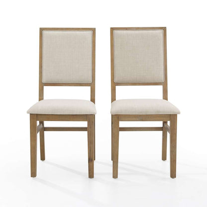 Crosley Furniture - Joanna 2Pc Upholstered Back Chair Set Rustic Brown /Creme - 2 Upholstered Chairs - CF501317-RB veiw 4