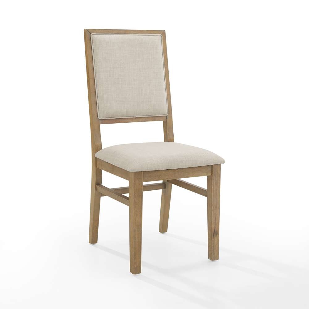 Crosley Furniture - Joanna 2Pc Upholstered Back Chair Set Rustic Brown /Creme - 2 Upholstered Chairs - CF501317-RB veiw 5