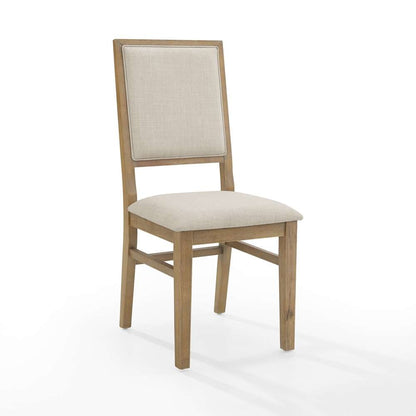 Crosley Furniture - Joanna 2Pc Upholstered Back Chair Set Rustic Brown /Creme - 2 Upholstered Chairs - CF501317-RB veiw 5
