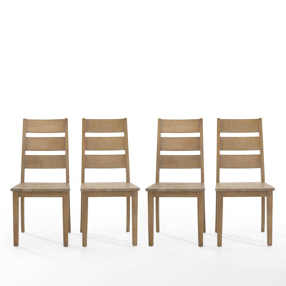 Crosley Furniture - Joanna 4-Piece Ladder Back Dining Chair Set Rustic Brown - 4 Chairs - KF20024RB veiw 4
