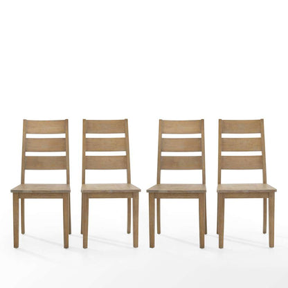 Crosley Furniture - Joanna 4-Piece Ladder Back Dining Chair Set Rustic Brown - 4 Chairs - KF20024RB veiw 4