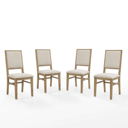 Crosley Furniture - Joanna 4-Piece Upholstered Back Dining Chair Set Rustic Brown/Cream - 4 Chairs - KF20025RB veiw 4