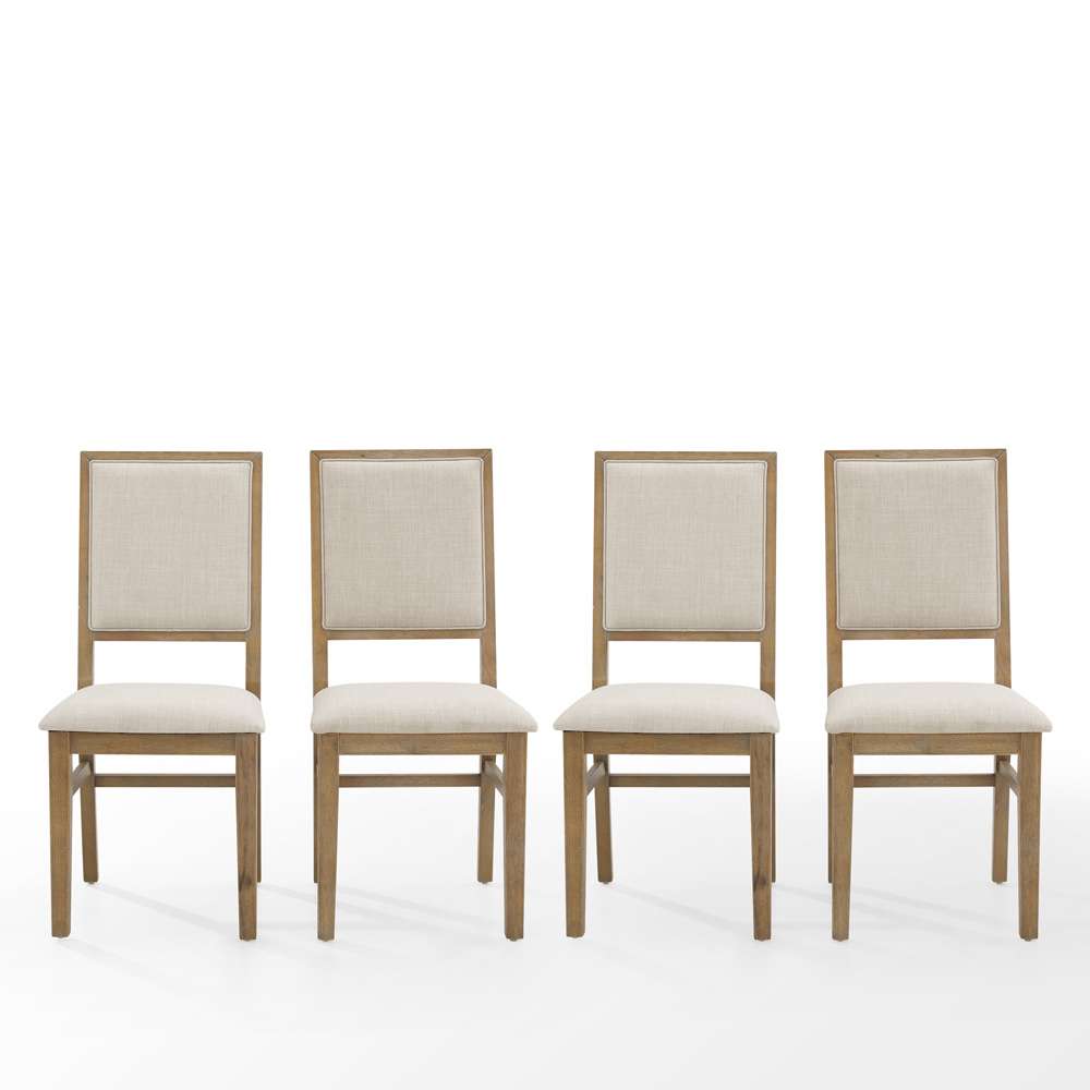 Crosley Furniture - Joanna 4-Piece Upholstered Back Dining Chair Set Rustic Brown/Cream - 4 Chairs - KF20025RB veiw 5