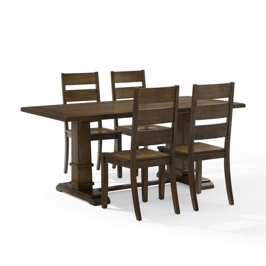 Crosley Furniture - Joanna 5-Piece Dining Table Set For 4 - Table & 4 Ladder-Back Chairs - KF13064DO-DO view 1