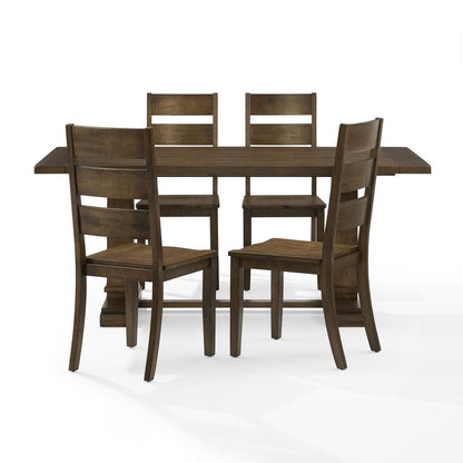 Crosley Furniture - Joanna 5-Piece Dining Table Set For 4 - Table & 4 Ladder-Back Chairs - KF13064DO-DO view 2