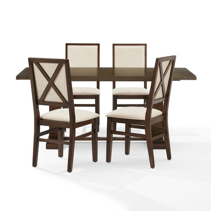 Crosley Furniture - Joanna 5-Piece Dining Table Set For 4 - Table & 4 Upholstered Back Chairs - KF13065DO-DO view 2