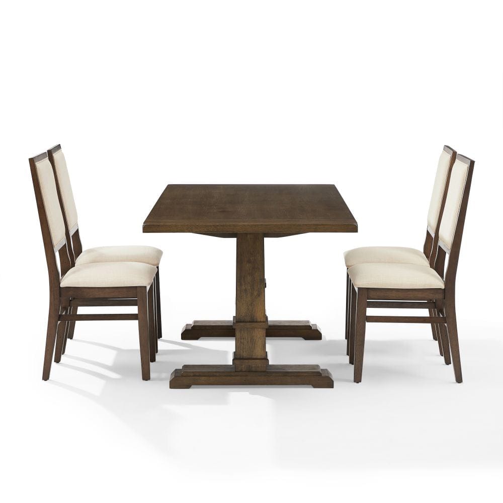 Crosley Furniture - Joanna 5-Piece Dining Table Set For 4 - Table & 4 Upholstered Back Chairs - KF13065DO-DO view 3
