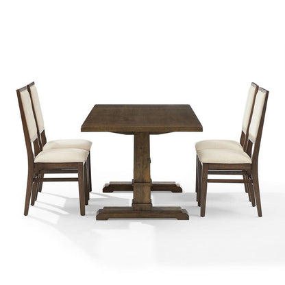 Crosley Furniture - Joanna 5-Piece Dining Table Set For 4 - Table & 4 Upholstered Back Chairs - KF13065DO-DO view 3
