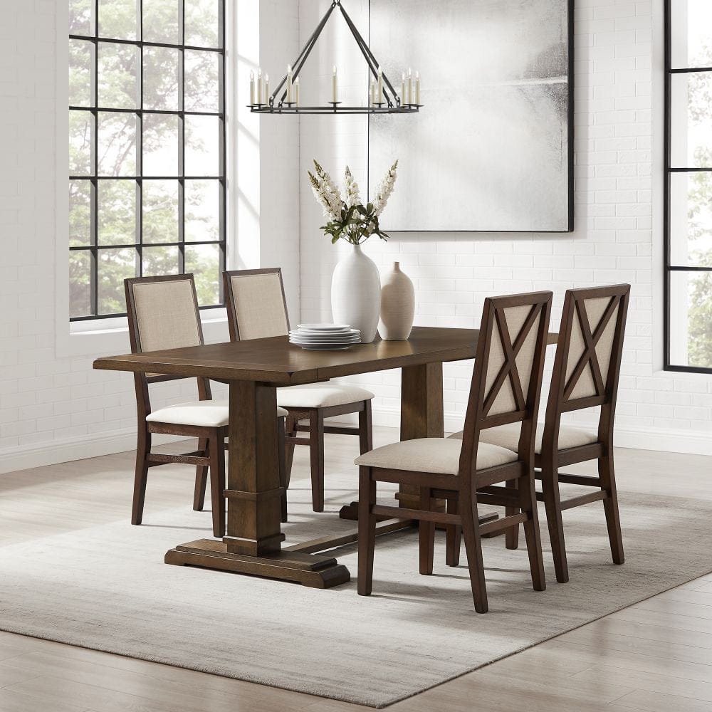 Crosley Furniture - Joanna 5-Piece Dining Table Set For 4 - Table & 4 Upholstered Back Chairs - KF13065DO-DO view 6
