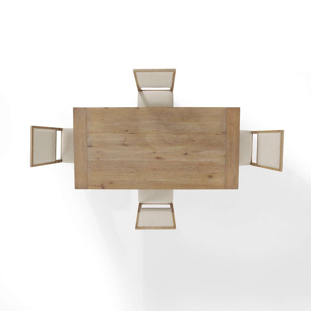 Crosley Furniture - Joanna 5Pc Dining Set Rustic Brown /Creme - Table & 4 Upholstered Back Chairs - KF13065RB-RB veiw 5