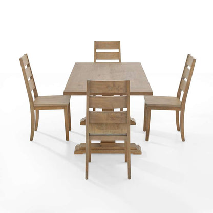 Crosley Furniture - Joanna 5Pc Dining Set Rustic Brown - Table & 4 Ladder Back Chairs - KF13064RB-RB veiw 4
