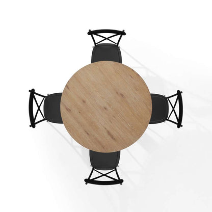 Crosley Furniture - Joanna 5Pc Round Dining Set W/Camille Chairs Matte Black/ Rustic Brown - Table & 4 Chairs - KF20007RB-MB veiw 4