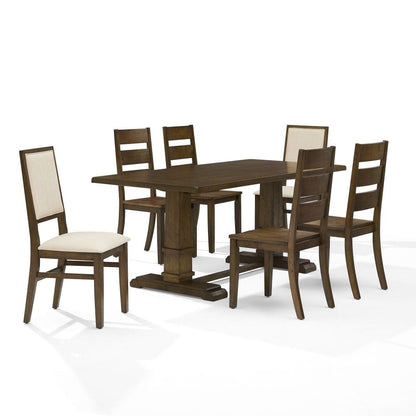 Crosley Furniture - Joanna 7-Piece Dining Table Set For 6 - Table, 4 Ladder-Back Chairs, & 2 Upholstered Back Chairs - KF13070DO-DO view 1